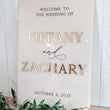Load image into Gallery viewer, Welcome to the Wedding Acrylic Sign with raised 3d names - WS73