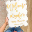 Load image into Gallery viewer, Brushed Back Baby Shower Welcome Sign - WS09