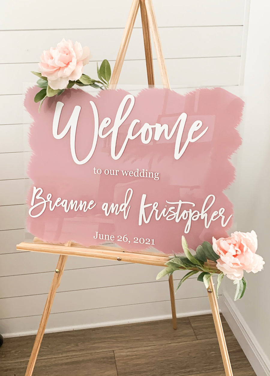 Painted Back Welcome Wedding Sign - WS02