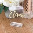 Load image into Gallery viewer, Modern Calligraphy Hexagon Table Number with Stand Options - TN1