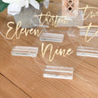 Load image into Gallery viewer, Modern Calligraphy Hexagon Table Number with Stand Options - TN1