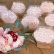 Load image into Gallery viewer, Wedding Painted Back Acrylic Table Number - TN1
