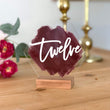 Load image into Gallery viewer, Wedding Painted Back Acrylic Table Number - TN1