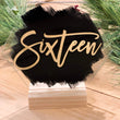 Load image into Gallery viewer, Wedding Painted Back Acrylic Table Number - TN1