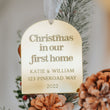 Load image into Gallery viewer, Arch Gold Mirror Christmas in our First Home Ornament