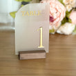 Load image into Gallery viewer, Gold Mirror Half Arch Acrylic Table Number - TN17