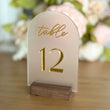 Load image into Gallery viewer, Gold Mirror Arch Acrylic Table Number-TN16