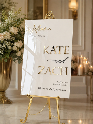 Custom Acrylic Wedding Welcome Sign with 3D Raised Lettering  WS88