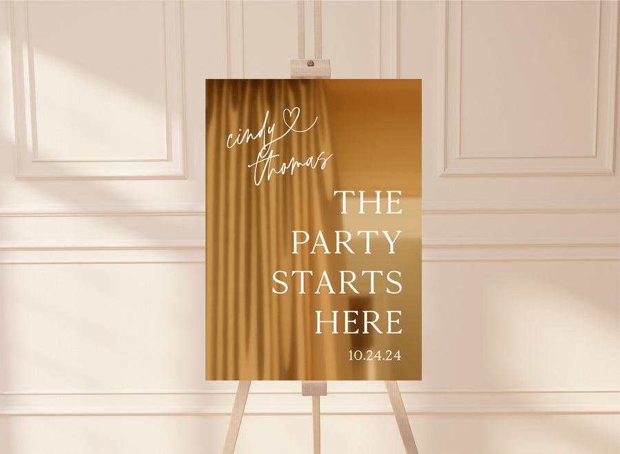 The Party Starts Here Sign