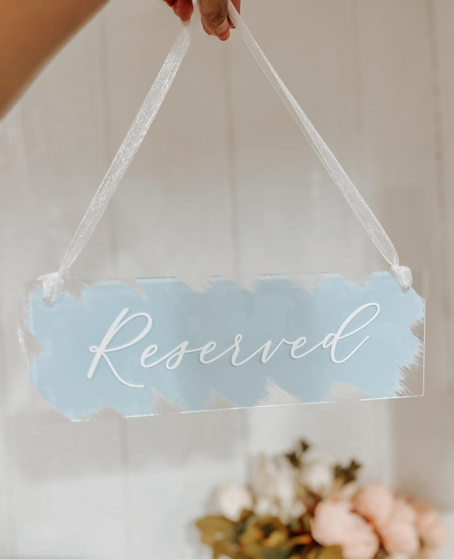 Reserved hanging acrylic signs
