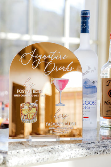 Arch Mirror Signature Drinks Acrylic Sign