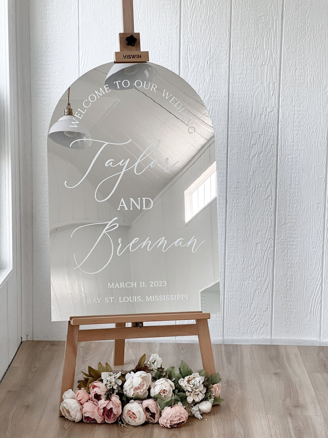 Welcome Wedding Sign Gold Mirror Acrylic Sign Hanging 