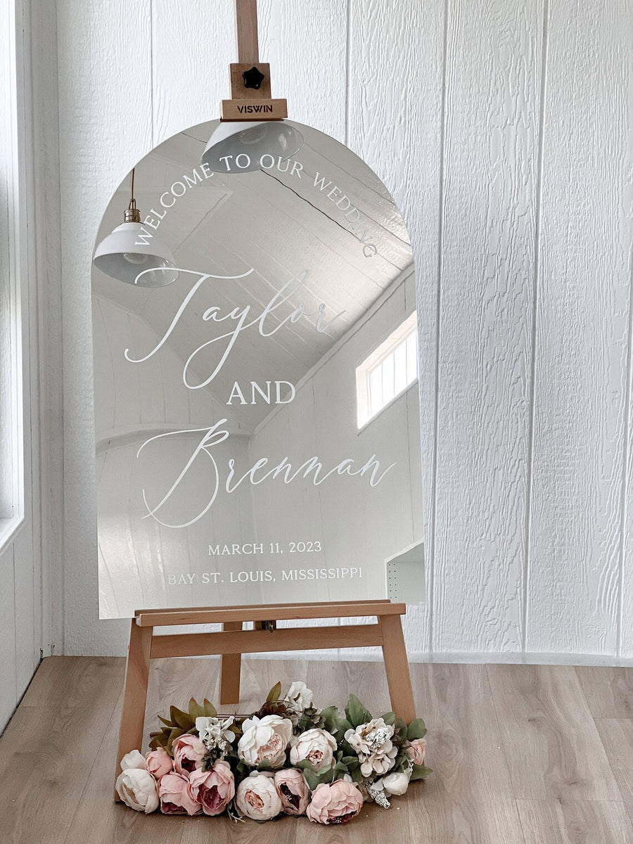 Arch Mirror Acrylic Wedding Welcome Sign - WS58