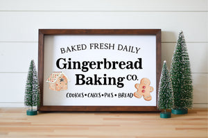 Gingerbread Bakery Wood Framed Sign