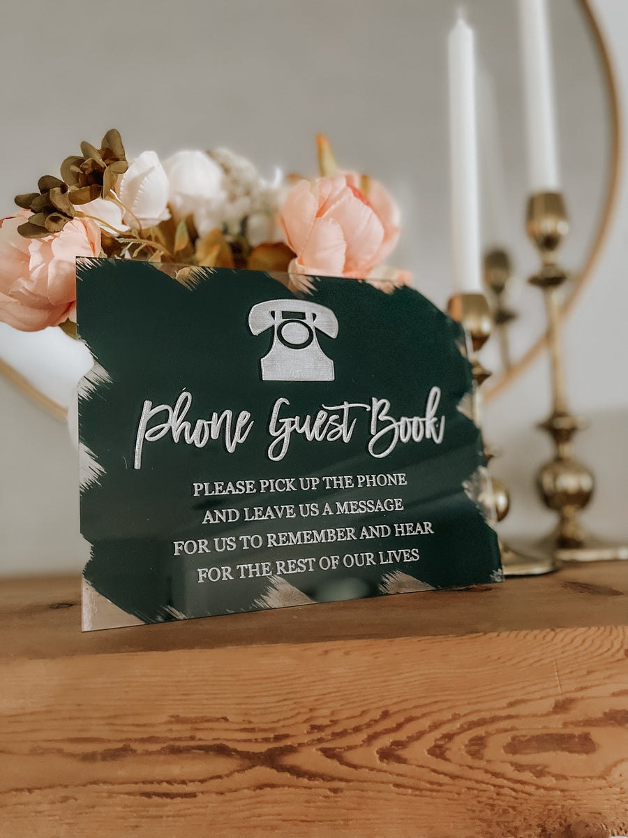 Phone guest book acrylic sign  - TS17