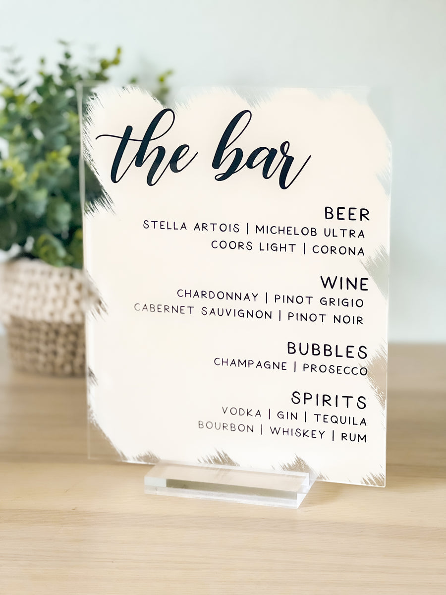 The Bar Custom Acrylic Sign