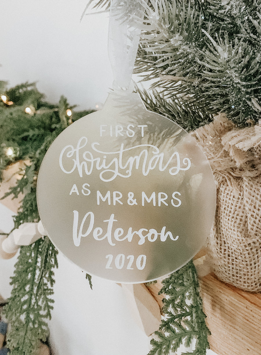 First Christmas as Mr and Mrs Ornament | Acrylic Christmas ornament
