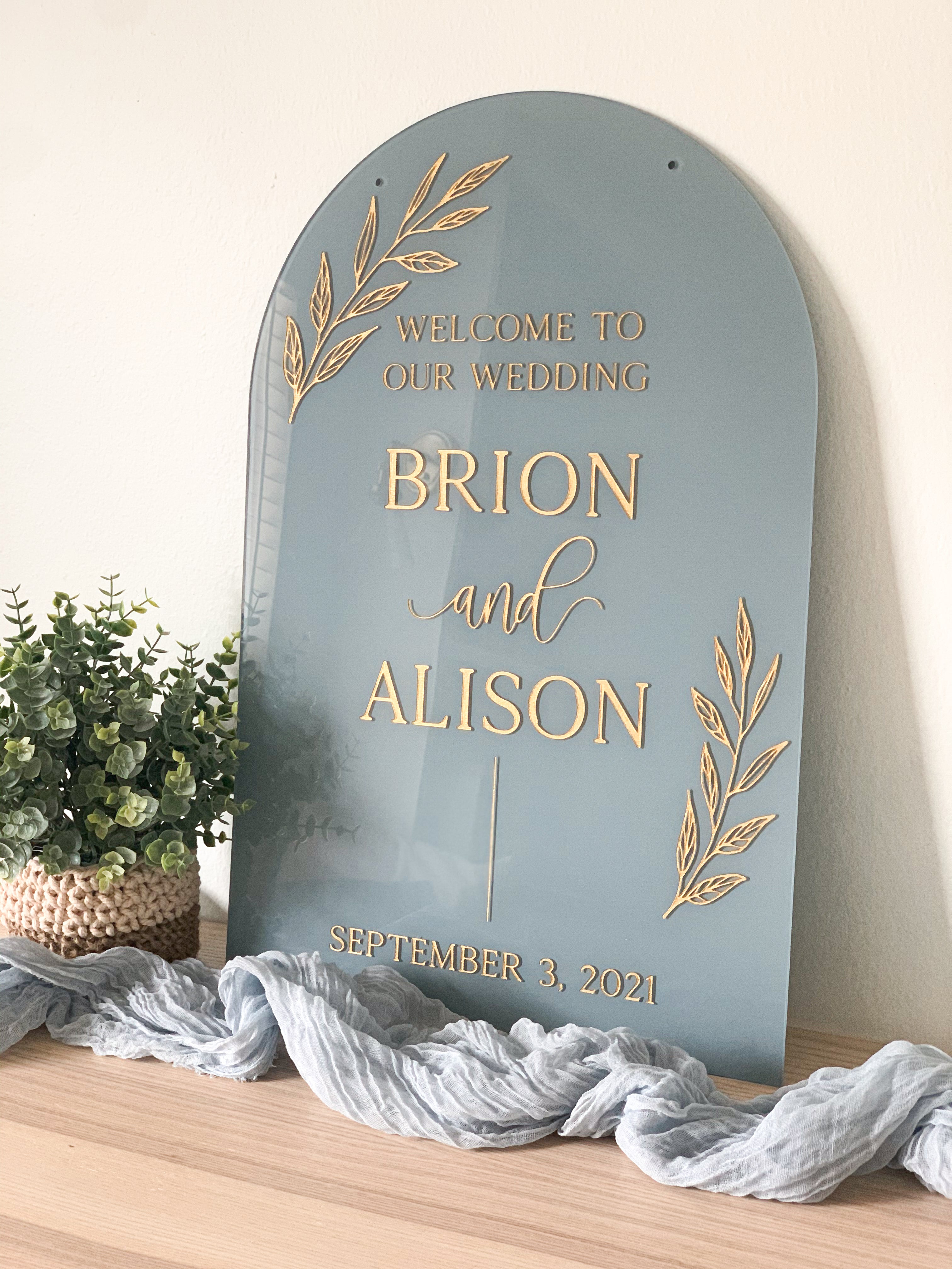 Solid Painted Back Arch Welcome Sign - WS29 – Blush and Lumber