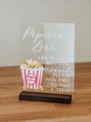 Popcorn bar | Life is Salty but Love is Sweet | FB6