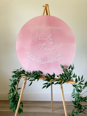 Round Watercolor Style Welcome Sign - WS10