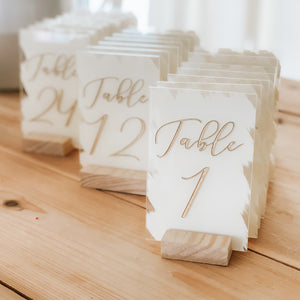 Modern Calligraphy Painted Back Table numbers - TN5