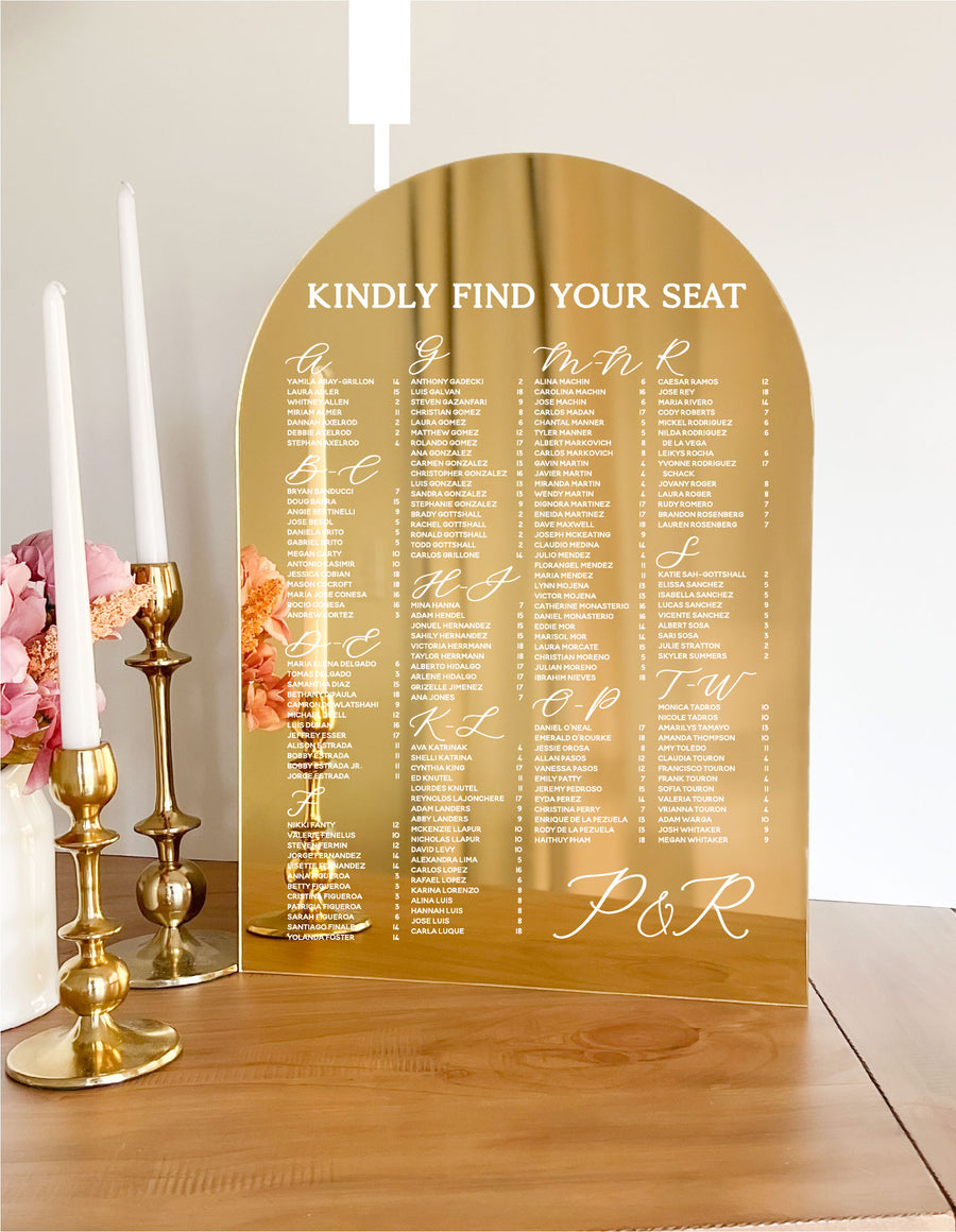Arch Acrylic Mirror Seating Chart