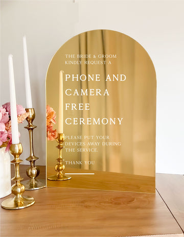 Acrylic Mirror Arch Unplugged Ceremony Sign - CS16