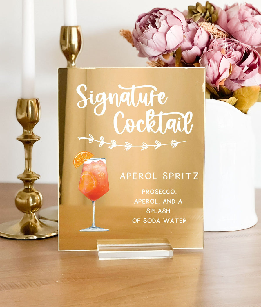 Signature Cocktail Mirror Acrylic Sign