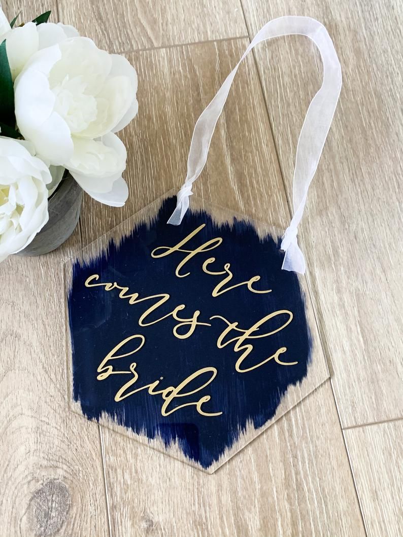 Here Comes The Bride Ring Bearer Hexagon Acrylic Sign - RB2