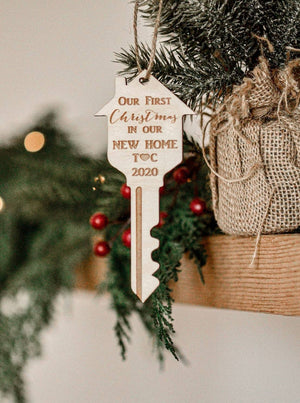 Our first Christmas in our new home key ornament | Realtor Gift | Buy in Bulk