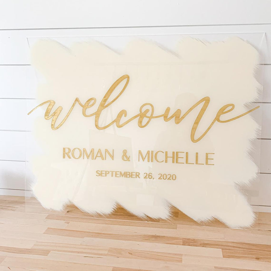Brushed Back Acrylic Welcome Sign - WS22