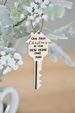 Our first Christmas in our new home key ornament | Realtor Gift | Buy in Bulk