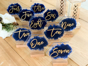 Wedding Painted Back Acrylic Table Number - TN1
