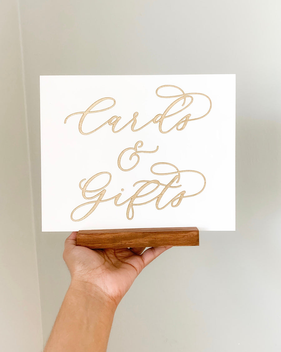 Cards & Gifts Calligraphy Acrylic Sign - TS9