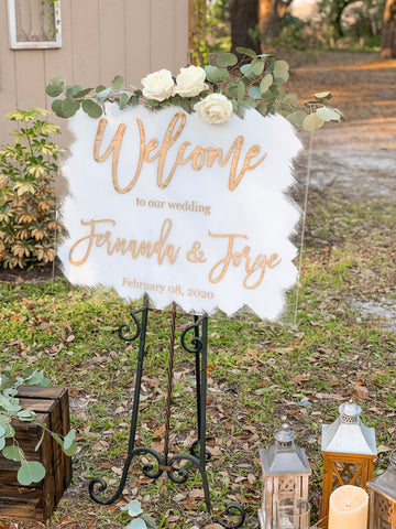 Painted Back Welcome Wedding Sign - WS02