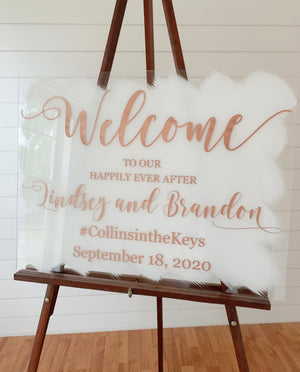 Welcome to Our Happily Ever After Hand Painted Sign - WS03