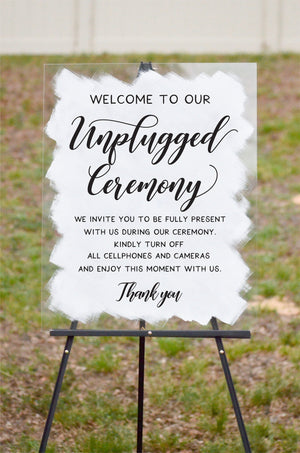 Unplugged Ceremony Acrylic Sign - CS3