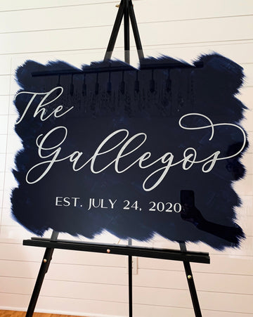 Last Name Acrylic Sign with date - WS27