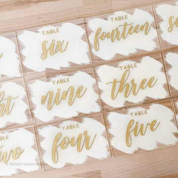 Painted Back Acrylic Table Numbers - TN3
