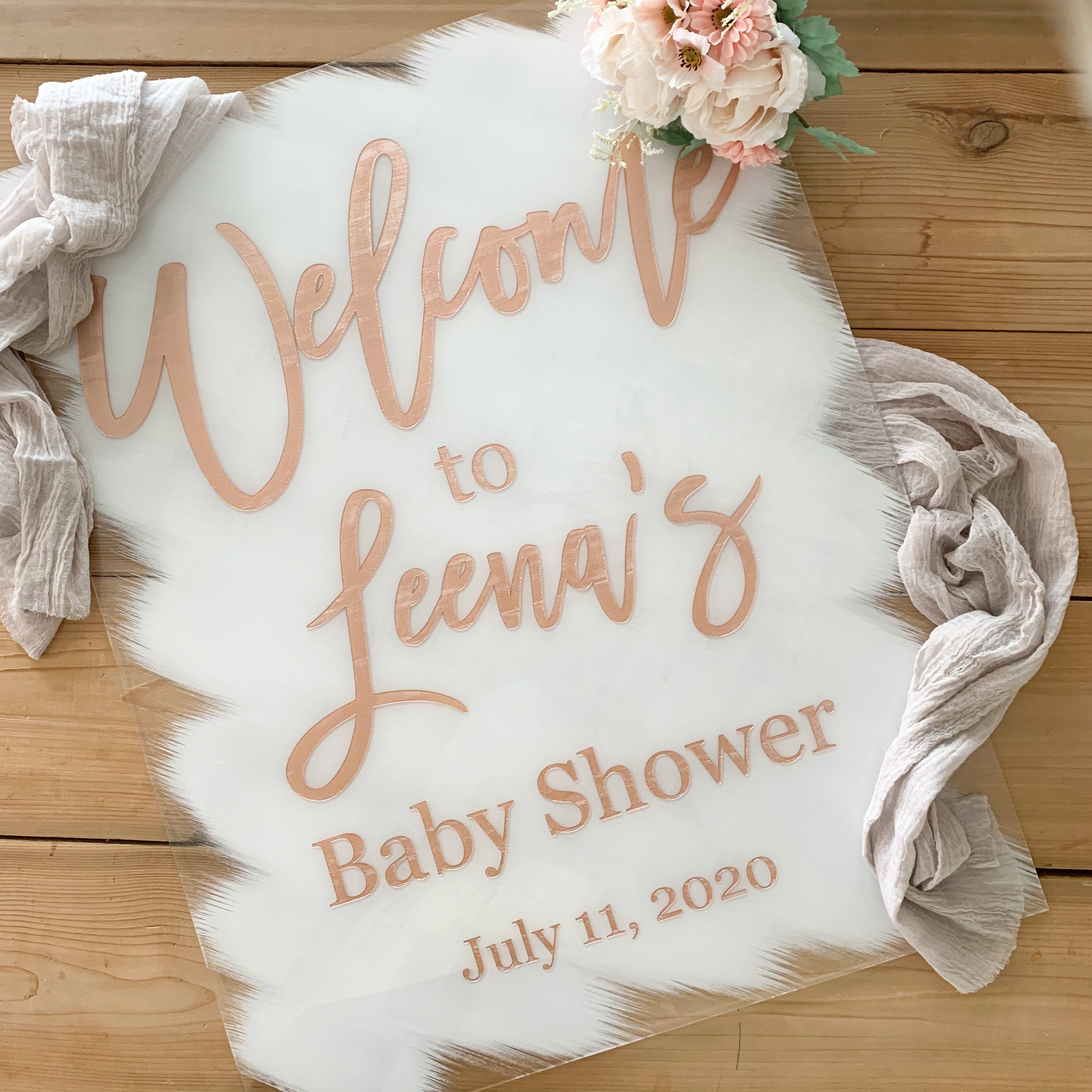 Baby Shower Acrylic Welcome Sign