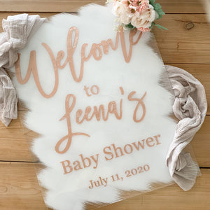 Brushed Back Baby Shower Welcome Sign - WS09 – Blush and Lumber