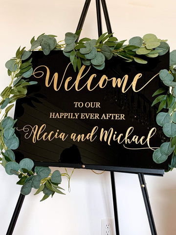 Welcome to Our Happily Ever After Hand Painted Sign - WS03