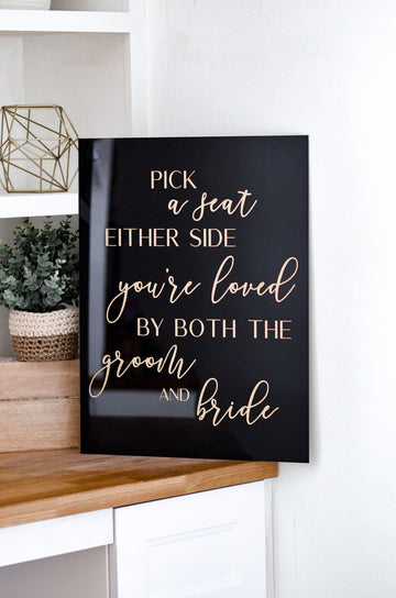 Acrylic Pick a Seat Sign - CS6