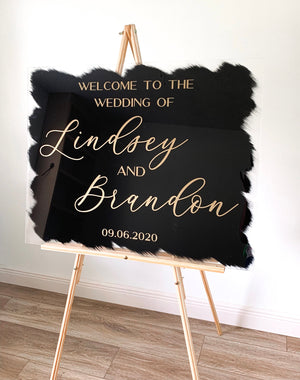 Acrylic Wedding Welcome Sign with Modern Calligraphy Names - WS21