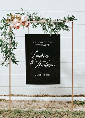 Welcome to our Wedding Entrance Sign and Copper Stand