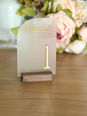 Gold Mirror Half Arch Acrylic Table Number - TN17