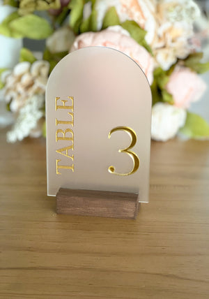 Gold Mirror Arch Acrylic Table Number -TN15