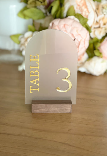 Gold Mirror Arch Acrylic Table Number -TN15