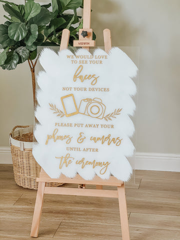 Unplugged Ceremony Sign- We would love to see your faces not your devices-  CS14