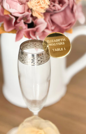 Acrylic Personalized Glass Insert Champagne tags